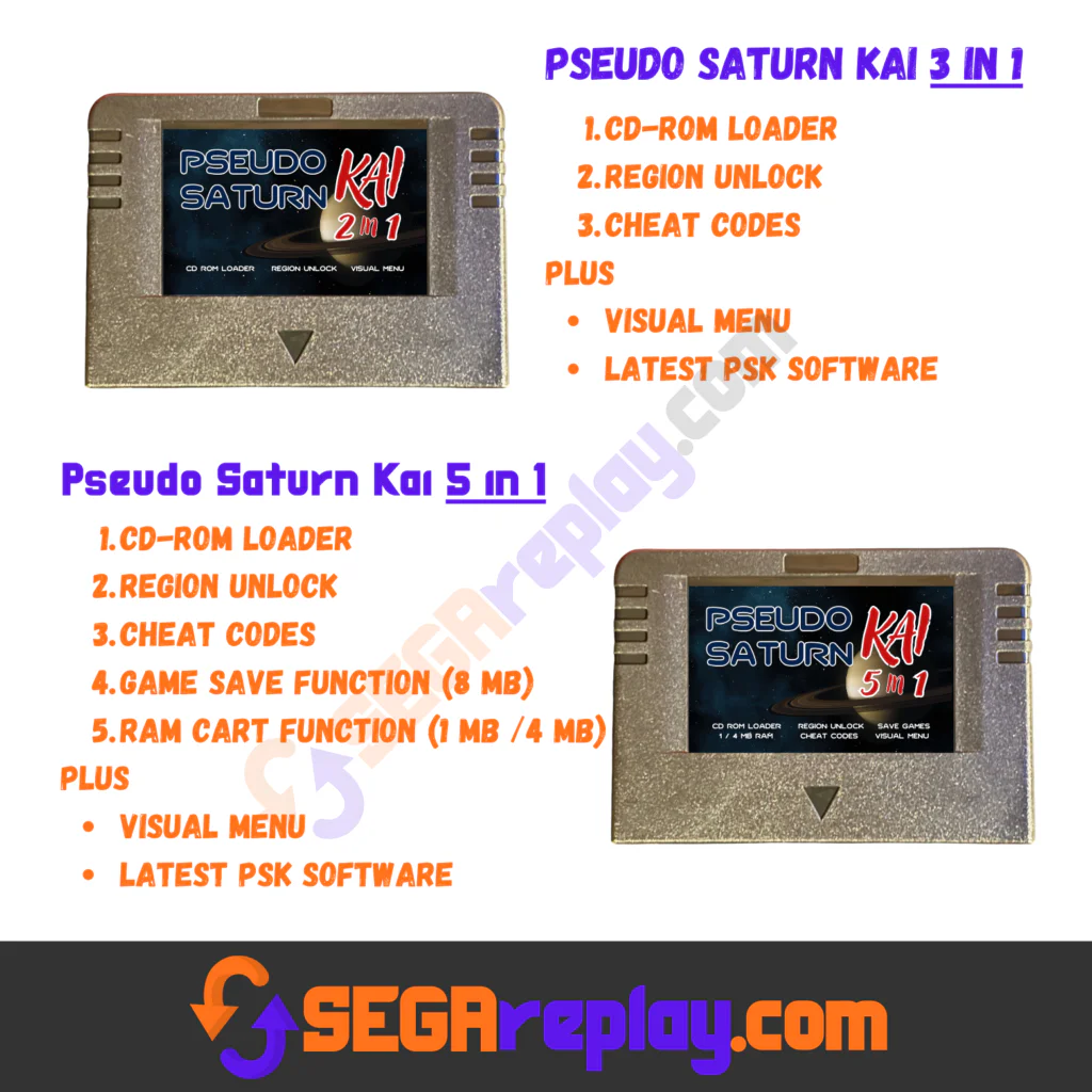 Sega Saturn Bundle: 5 Games in Repro Jewel Case with Pseudo Kai