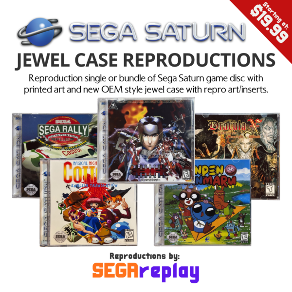 sega saturn reproduction games (with jewel case and reproduction inserts, no manual)