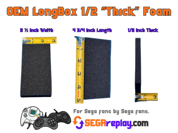 New, 1/2 inch "thck", Long Box foam insert, OEM spec (Sega CD, Saturn, PS1) - Image 3