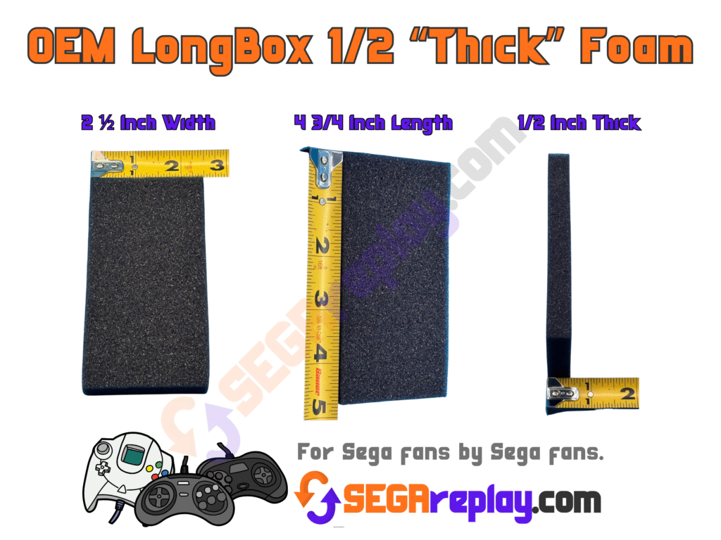 New, 1/2 inch "thck", Long Box foam insert, OEM spec (Sega CD, Saturn, PS1) - Image 3