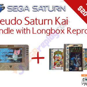 sega saturn bundle: 5 or 10 games in longboxes with pseudo kai cartridge of your choice