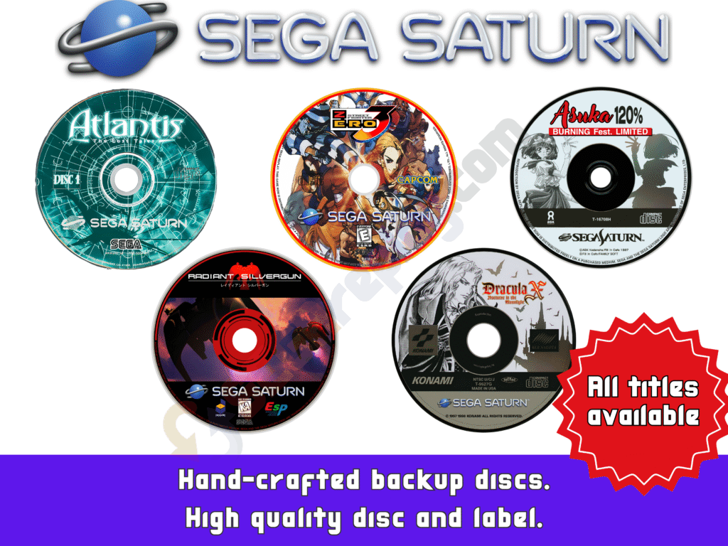 Sega Saturn Reproduction Games (No reproduction box or