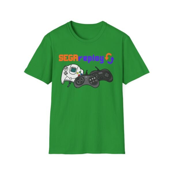 Sega Replay, V.1, Sega Saturn, Sega Dreamcast, Sega CD, Sega Genesis, Unisex Softstyle T-Shirt - Image 9