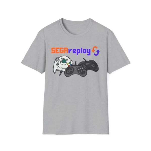 Sega Replay, V.1, Sega Saturn, Sega Dreamcast, Sega CD, Sega Genesis, Unisex Softstyle T-Shirt - Image 17