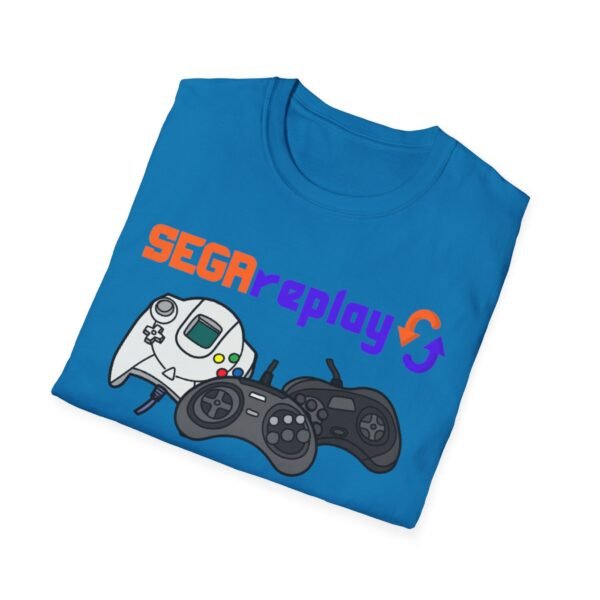 Sega Replay, V.1, Sega Saturn, Sega Dreamcast, Sega CD, Sega Genesis, Unisex Softstyle T-Shirt - Image 48