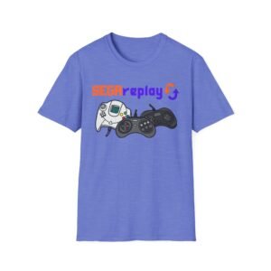 Sega Replay, V.1, Sega Saturn, Sega Dreamcast, Sega CD, Sega Genesis, Unisex Softstyle T-Shirt