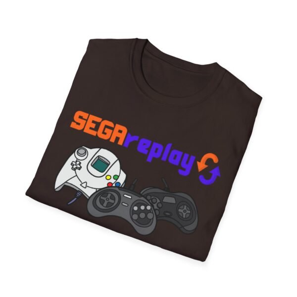 Sega Replay, V.1, Sega Saturn, Sega Dreamcast, Sega CD, Sega Genesis, Unisex Softstyle T-Shirt - Image 8
