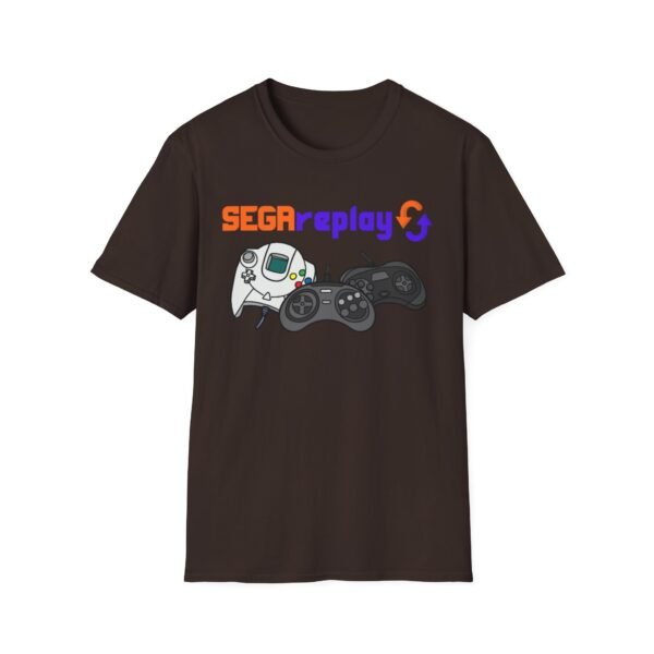 Sega Replay, V.1, Sega Saturn, Sega Dreamcast, Sega CD, Sega Genesis, Unisex Softstyle T-Shirt - Image 5