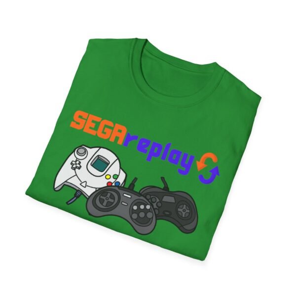 Sega Replay, V.1, Sega Saturn, Sega Dreamcast, Sega CD, Sega Genesis, Unisex Softstyle T-Shirt - Image 12
