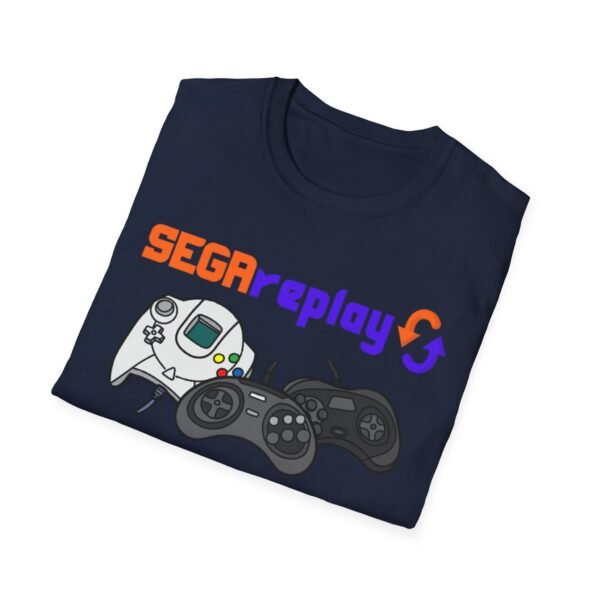 Sega Replay, V.1, Sega Saturn, Sega Dreamcast, Sega CD, Sega Genesis, Unisex Softstyle T-Shirt - Image 16