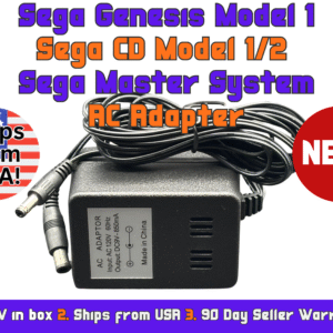 NEW GENESIS Model 1, SEGA CD Model 1/2, SEGA Master System, AC Adapter/Power Supply SHIPS FROM USA