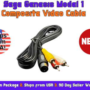 Sega Genesis Model 1 Composite AV Audio Video Cable - NEW - Ships from USA