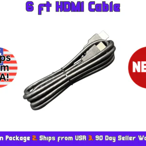 6ft. HDMI Cable, Nickel-Plated Connectors, Gold-Plated Contacts, High Speed, NEW