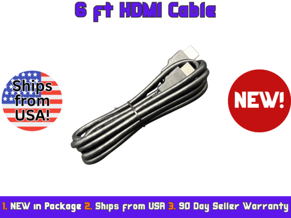6ft. HDMI Cable, Gold-Plated, High Speed, NEW, Ships from USA