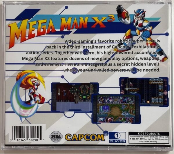 Megaman X3, Custom Jewel Case (Saturn) - Image 4