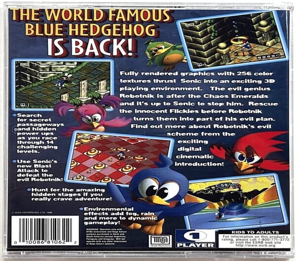 Sonic 3D Blast, Custom Jewel Case (Saturn) - Image 4