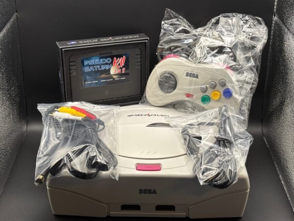 Sega Saturn White Console w OEM White Controller S & NEW Pseudo Kai, all cables + Any 5 Games! - Image 9