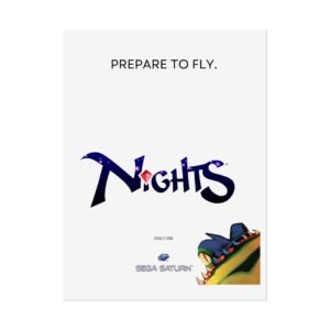 Nights Into Dreams Poster for Sega Saturn, Retro Gaming Wall Art, Vintage Gaming Art, Multiple Sizes