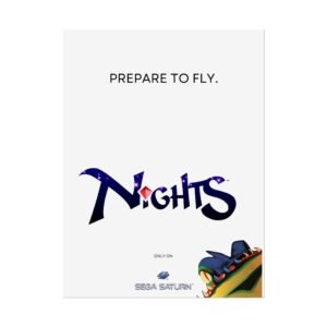 Nights Into Dreams Poster for Sega Saturn, Retro Gaming Wall Art, Vintage Gaming Art, Multiple Sizes