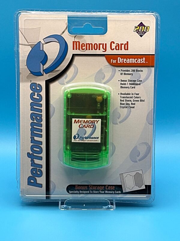 Performance Dreamcast Memory Unit, Translucent Green, 200 Blocks, Hardshell Case, NIB (Sega Dreamcast)
