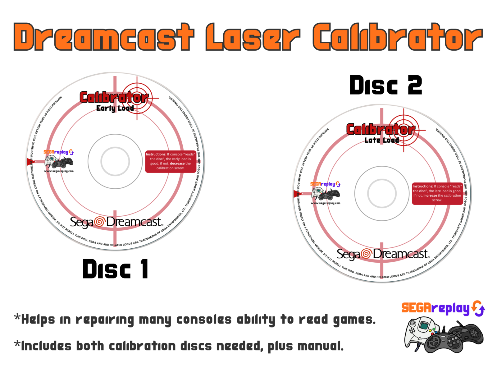 dreamcast laser calibration discs